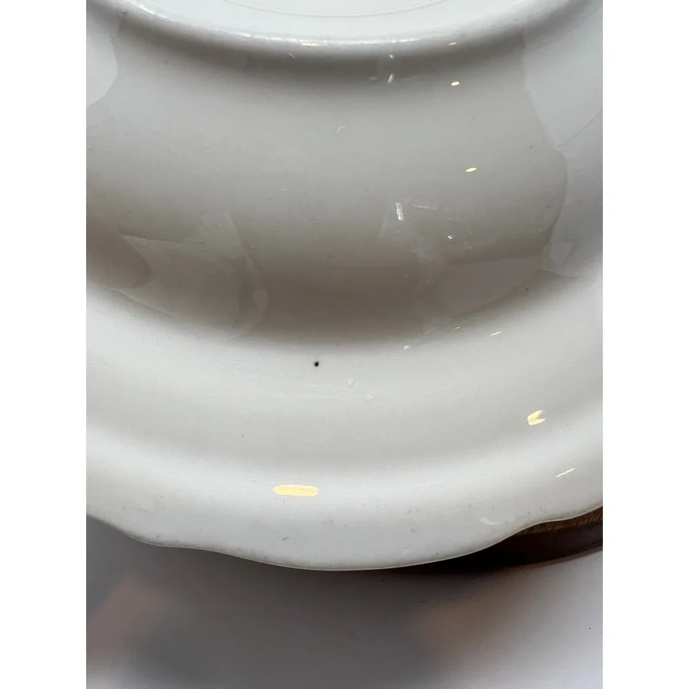 Syracuse China Plate Bird Floral Scalloped Rim Vintage‎ Dining Kitchenware